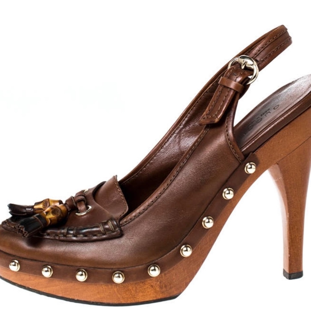 Gucci loafer pumps.